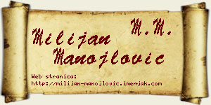 Milijan Manojlović vizit kartica